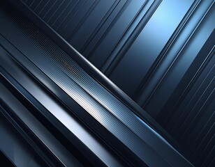 Obraz premium Abstract metallic blue background with stripes and lines. 3d render illustration