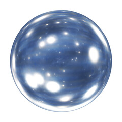 Glowing blue sphere isolated on transparent background 
