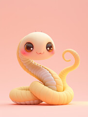 Fototapeta premium Cute cartoon snake 3D