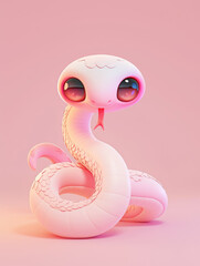 Fototapeta premium Cute cartoon snake 3D