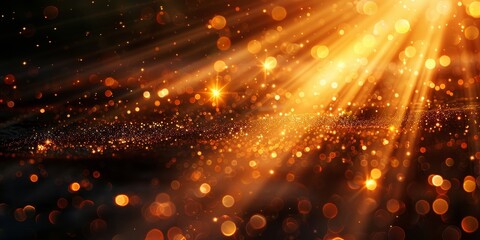 Obraz premium Overlays, overlay, light transition, effects sunlight, lens flare, light leaks. sun rays light effects, overlays or golden flare isolated on black background for design, Generative AI 