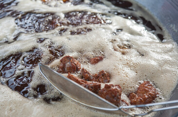 Fried chicken in a pan