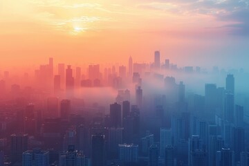 Fototapeta premium Cityscape at Sunrise