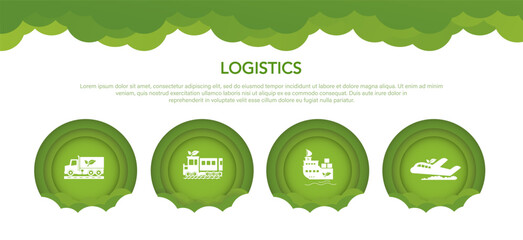 Green logistics or Sustainable transport. Sustainable development economy and clean. transport icon for business sustainable strategy. Green vector.