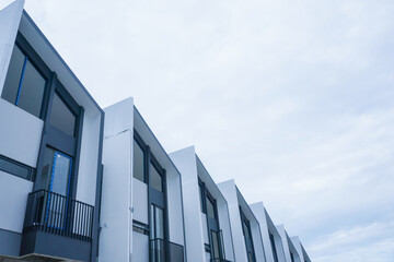 Modern Apartment houses and homes residential buildings complex, real estate concept