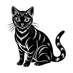 Black Cat vector art illustration