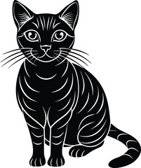 Black Cat vector art illustration