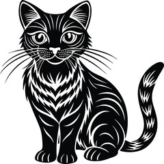 Obraz premium Black Cat vector art illustration