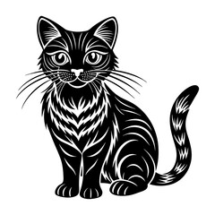 Black Cat vector art illustration