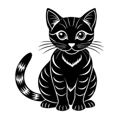Black Cat vector art illustration