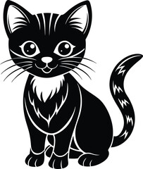 Cat vector art silhouette style illustration