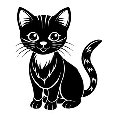 Fototapeta premium Black Cat vector art illustration