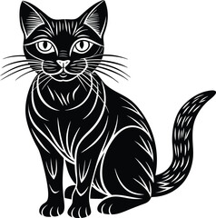 Obraz premium Black Cat vector art illustration