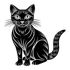 Black Cat vector art illustration