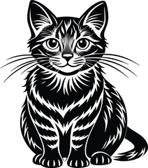 Black Cat vector art illustration