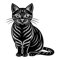 Obraz premium Black Cat vector art illustration