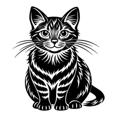 Black Cat vector art illustration