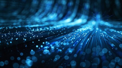 Fast data transmission via optical fiber, realistic technology concept for rapid connectivity
