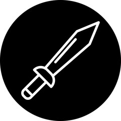 Sword Vector Line White Circle Black