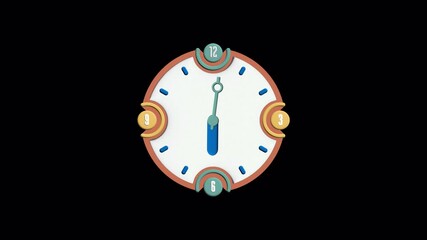 Animated Clock spinning 12 hours