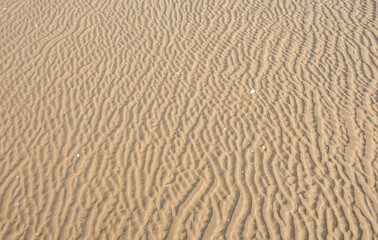 Traces of sand patterns on the beach