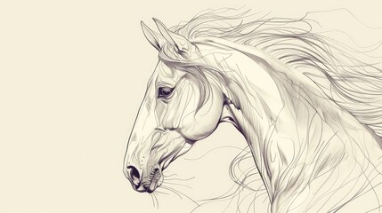 Detailed lines of horse head.