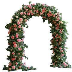 arch of many pink roses