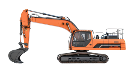 Excavator on transparent background