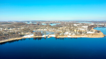Luftbild - Winter Geltower see und die Havel