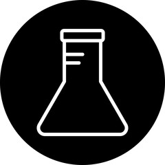 Flask Vector Line White Circle Black