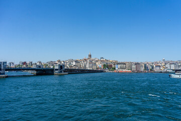 Obraz premium Istanbul is located where the Sea of ​​Marmara and the Black Sea meet.