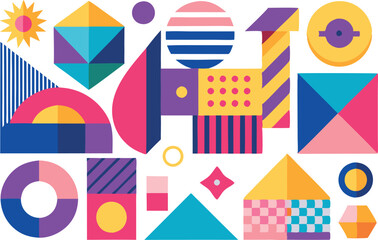 Obraz premium Colorful geometric shapes and patterns