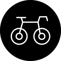 Bicycle Vector Line White Circle Black
