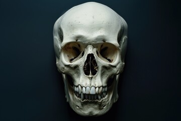 Fototapeta premium Human Skull on a Dark Background