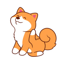 Adorable Shiba Inu Vector attractive scratching his back