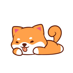 Adorable Shiba Inu Vector is attractively lazing around