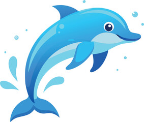 Playful dolphin jumping out of the water