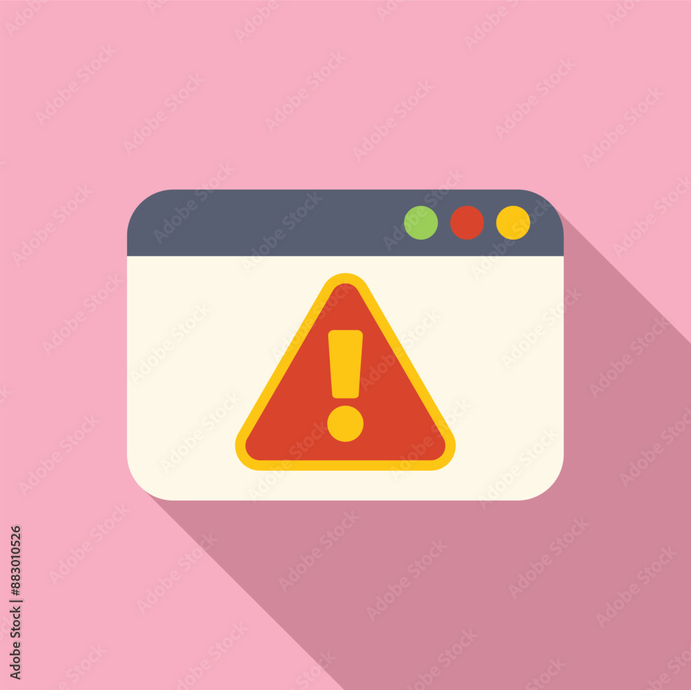 Poster browser window displaying error warning notification with exclamation mark