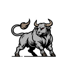bull on a white background