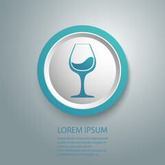 Wine icon symbol logo template. Vector illustration