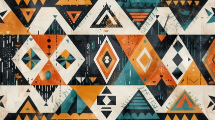 Absract ethnic textured background in scandinavian style.