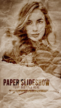 Paper Slideshow. Vertical Stories Opener for Social Media.