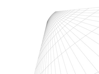 abstract architecture vector 3d illustration