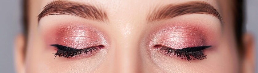 Couture cosmetics for an elegant look, sophisticated couture makeup, focus cover all  object, deep depth of field, no blur,