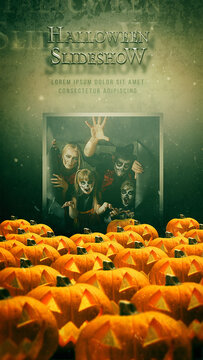 Halloween Slideshow. Vertical Stories Opener for Social Media.