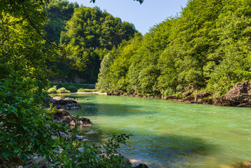 Obraz premium Beautiful mountain landscape of the Tara River valley. Montenegro.