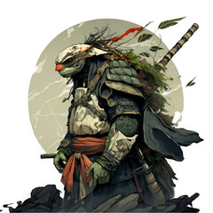 A ninja turtle in okami style