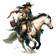 A cowboy in okami style