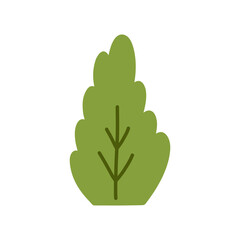 Bush isolated on a white background. Vector hand-drawn illustration in a flat style. Perfect for cards, decorations, logo, various designs.