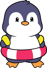 Attractive adorable penguin vector doing fun activities